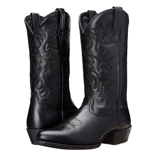 Damen Western-Stiefel Robust Leder Braun - Eveloria