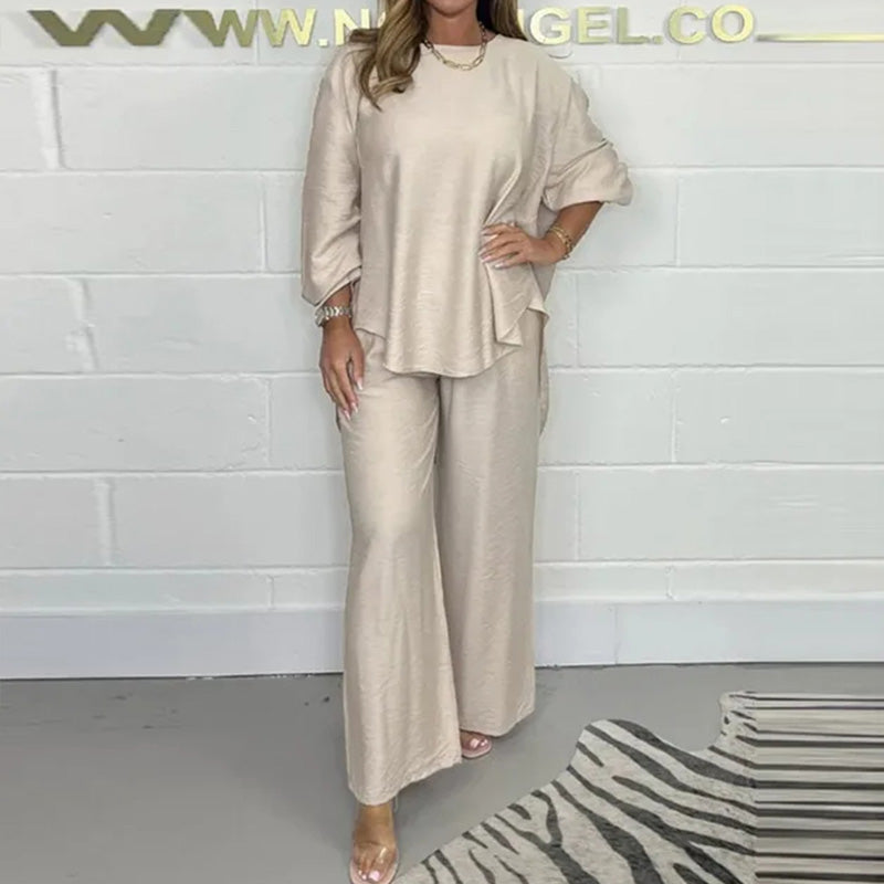 Eveloria Damen Sweatshirt-Set Locker Baumwolle Grau