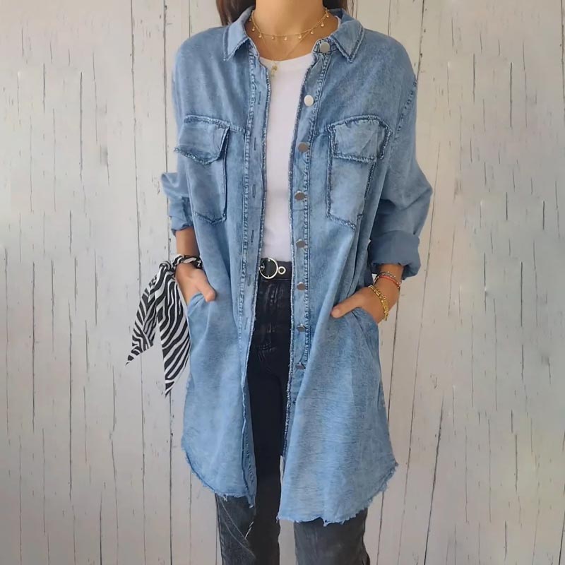 Eveloria Damen Hemdjacke Bequem