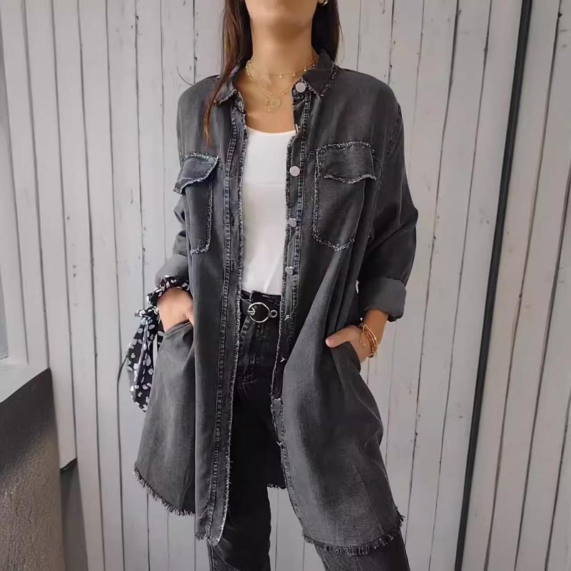 Eveloria Damen Hemdjacke Bequem