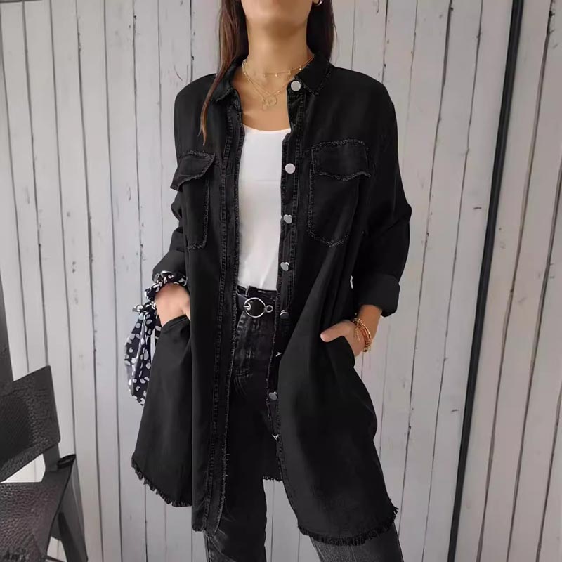 Eveloria Damen Hemdjacke Bequem