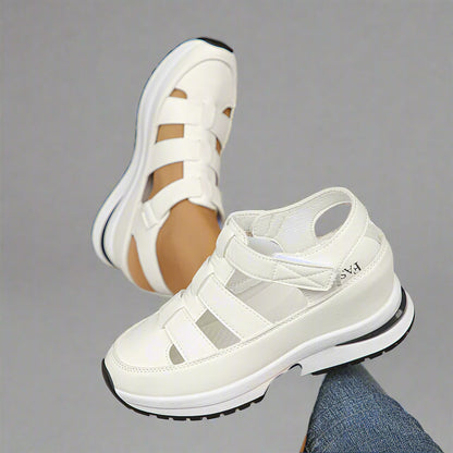 Damen Plateau Freizeitsneaker Sport Riemen