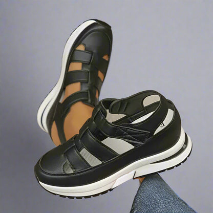 Damen Plateau Freizeitsneaker Sport Riemen