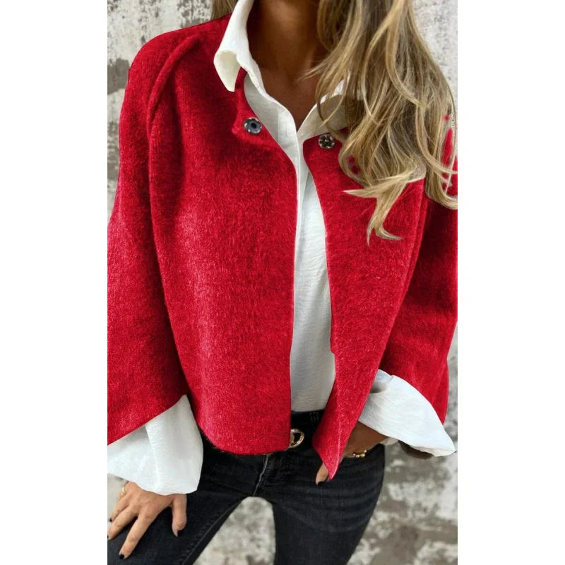 Eveloria Damen Mittellange Jacke Stilvoll