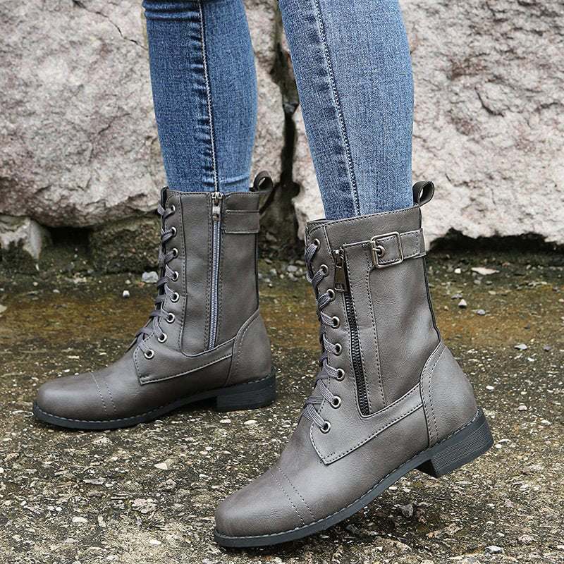 Eveloria Damen Orthopädische Stiefeletten Mit Reißverschluss