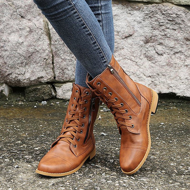 Eveloria Damen Orthopädische Stiefeletten Mit Reißverschluss