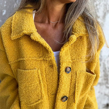 Eveloria Damen Kurze Bouclé Jacke Warm - Eveloria