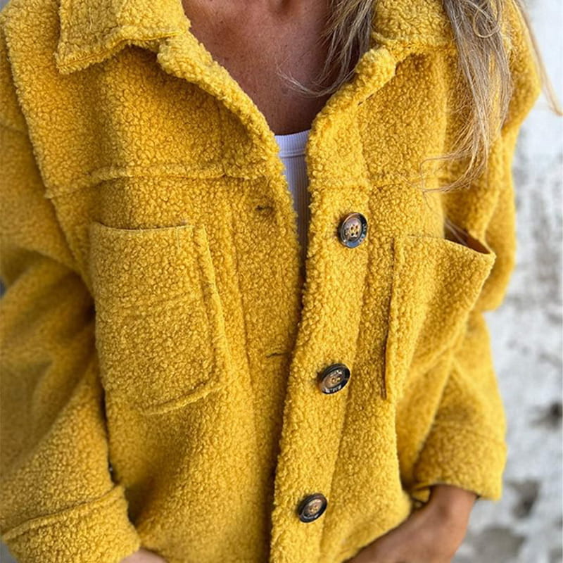 Eveloria Damen Kurze Bouclé Jacke Warm