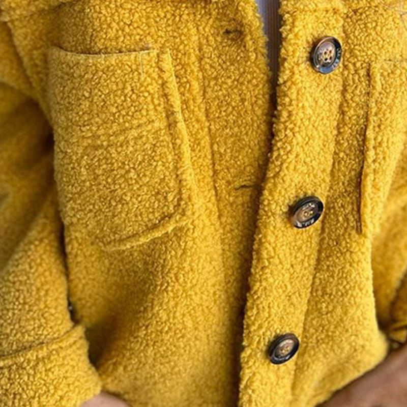 Eveloria Damen Kurze Bouclé Jacke Warm
