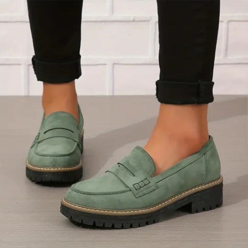 Damen Plateau Loafer Reinschlüpfen