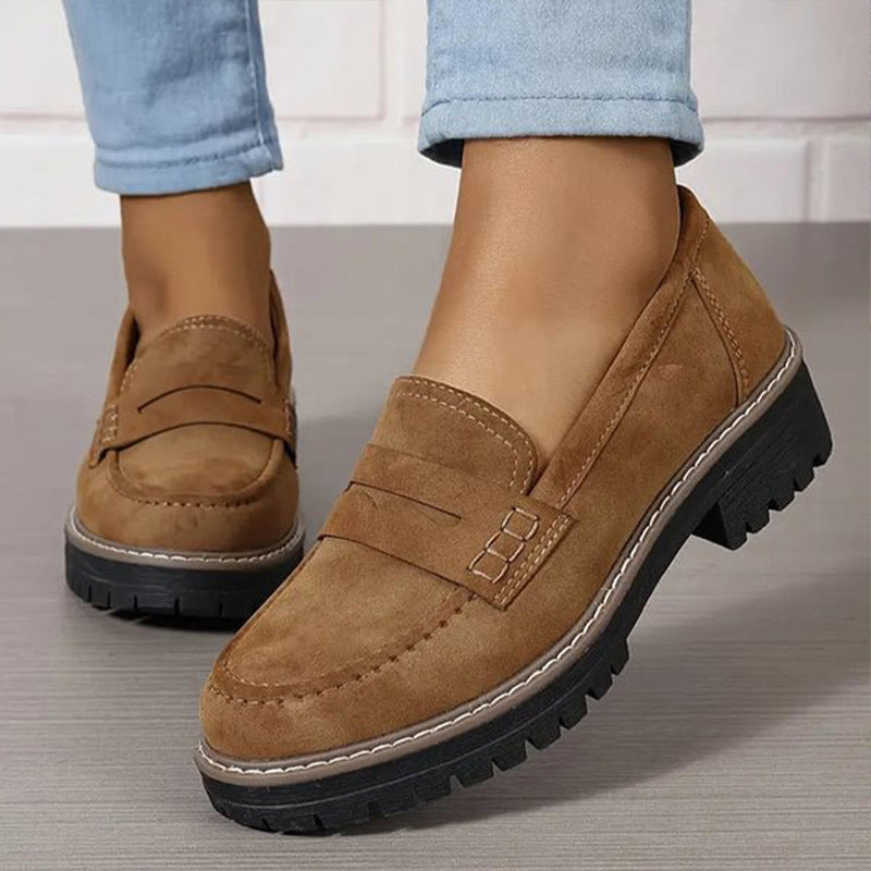Damen Plateau Loafer Reinschlüpfen
