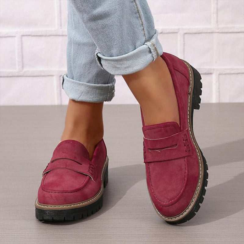 Damen Plateau Loafer Reinschlüpfen