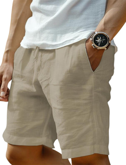 Herren Casual Shorts Lockere Passform Kordelzug Beige