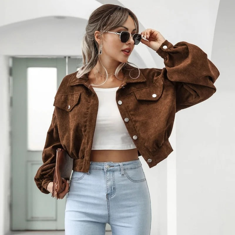 Eveloria Damen Kurzjacke Jeans Stylisch