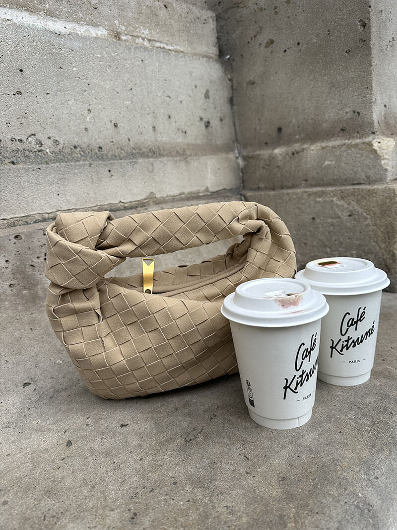 Ilyse Damen Mini-Tasche Geflochtenes Wildleder