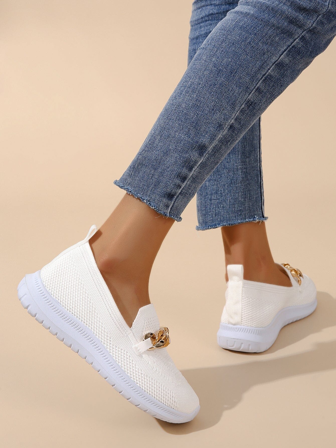 Eveloria Damen Sneaker Mit Kettenbesatz