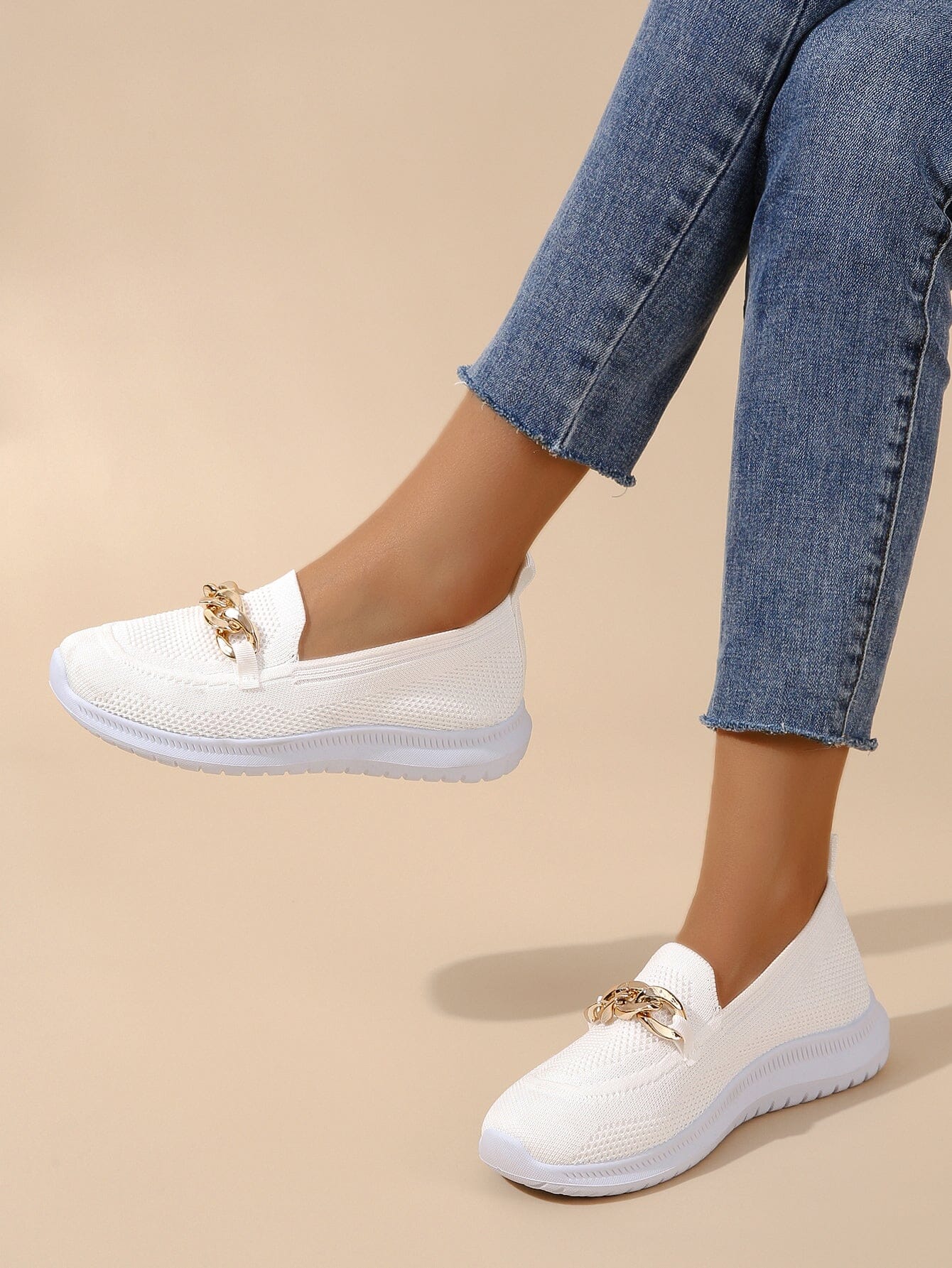 Eveloria Damen Sneaker Mit Kettenbesatz