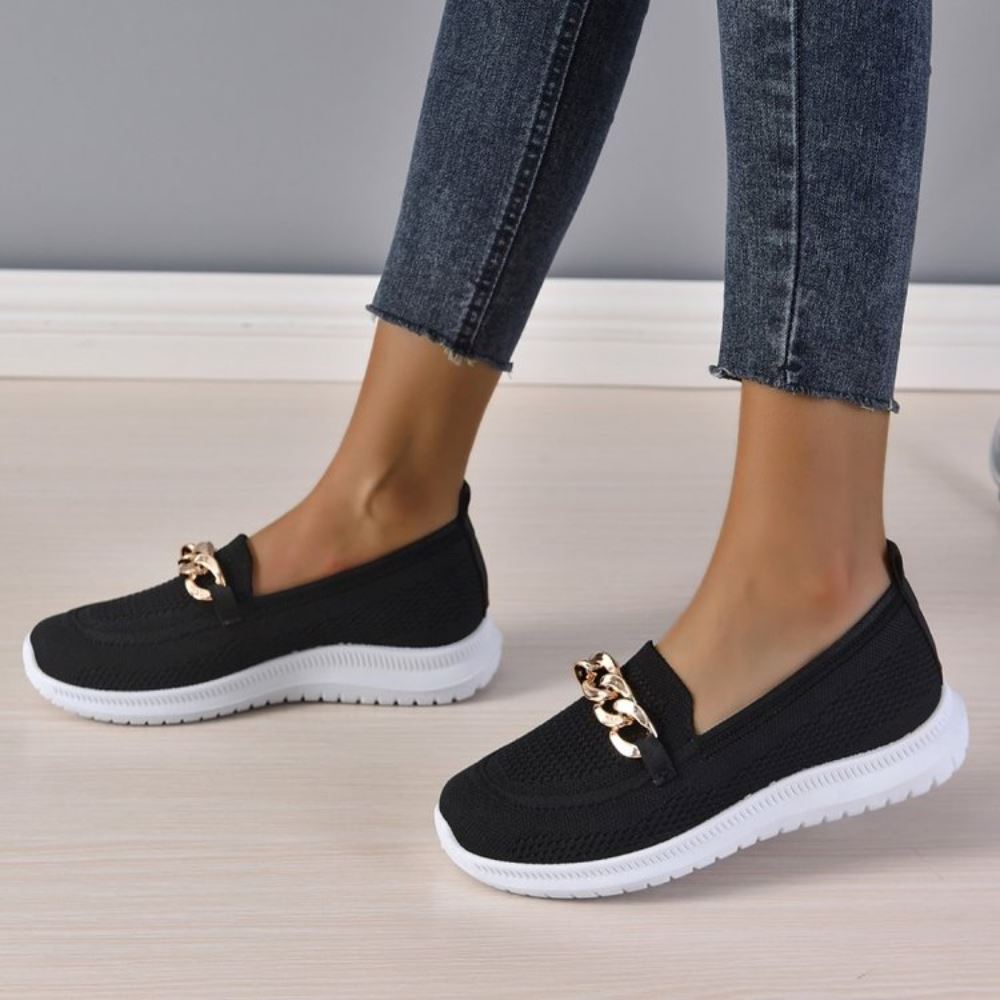 Eveloria Damen Sneaker Mit Kettenbesatz
