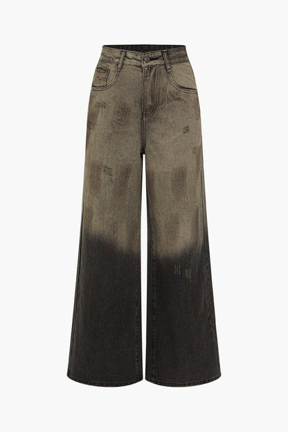 Emmi Damen Wide Leg Ombre Jeans - Norvielle