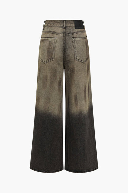 Emmi Damen Wide Leg Ombre Jeans