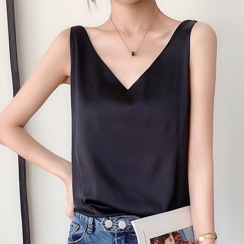Damen Tanktop Ärmellos V-Ausschnitt - Eveloria