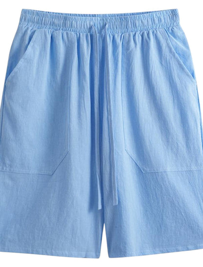 Herren Casual Shorts Lockere Passform Kordelzug Beige