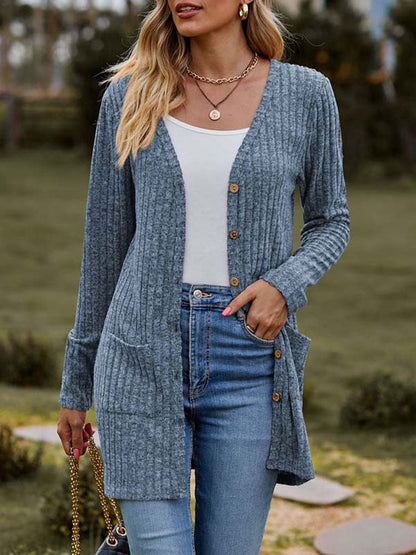Damen Strickjacke Mit Taschen