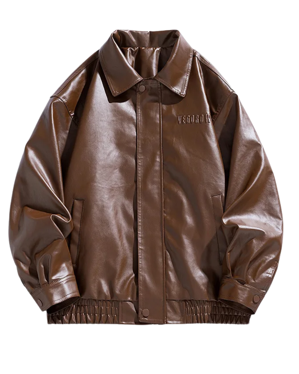 Herren Oversize Jacke Kunstleder Modern Streetstyle