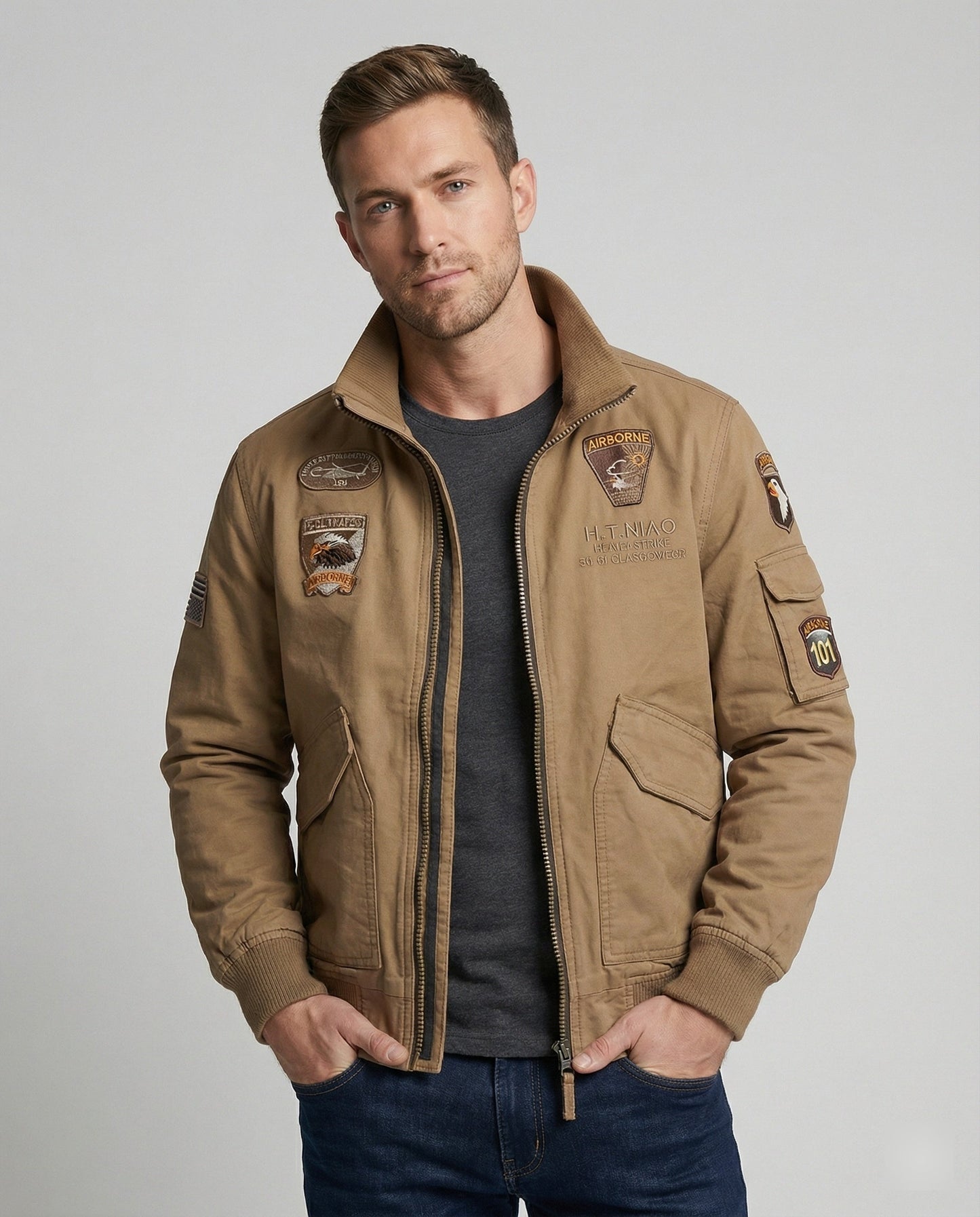 Herren Bomberjacke Militärstil