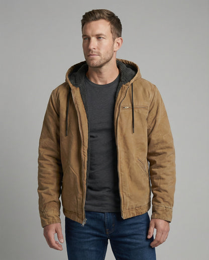 Herren Jacke Komfort Leder Schwarz - Eveloria
