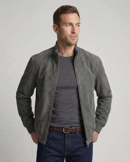 Herren Bomberjacke Lederoptik