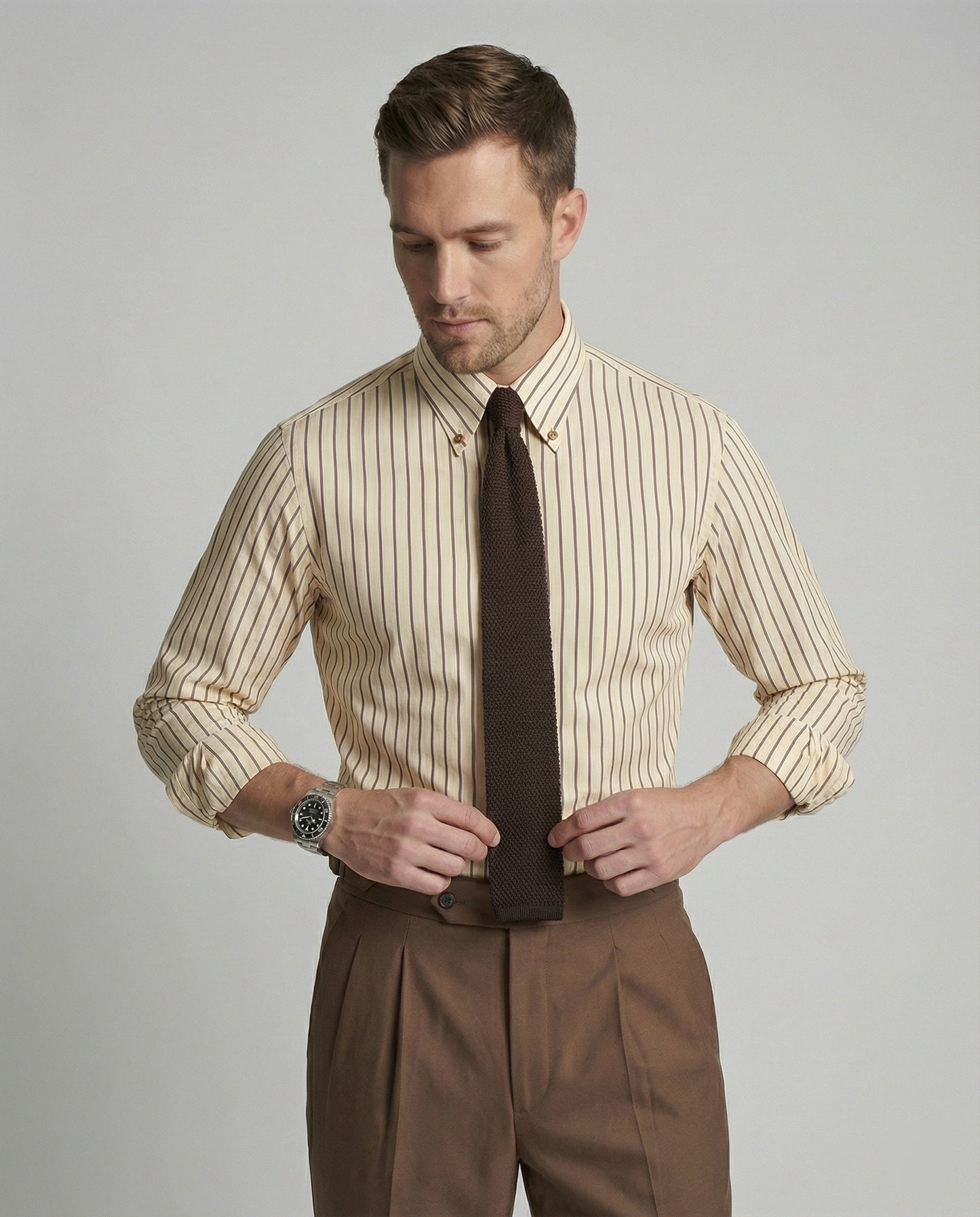 Herren Slim Fit Langarmhemden Business
