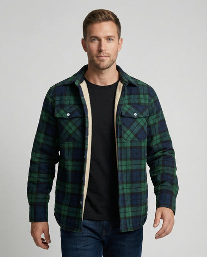 Fleecegefütterte Herren Karierte Winterjacke - Eveloria