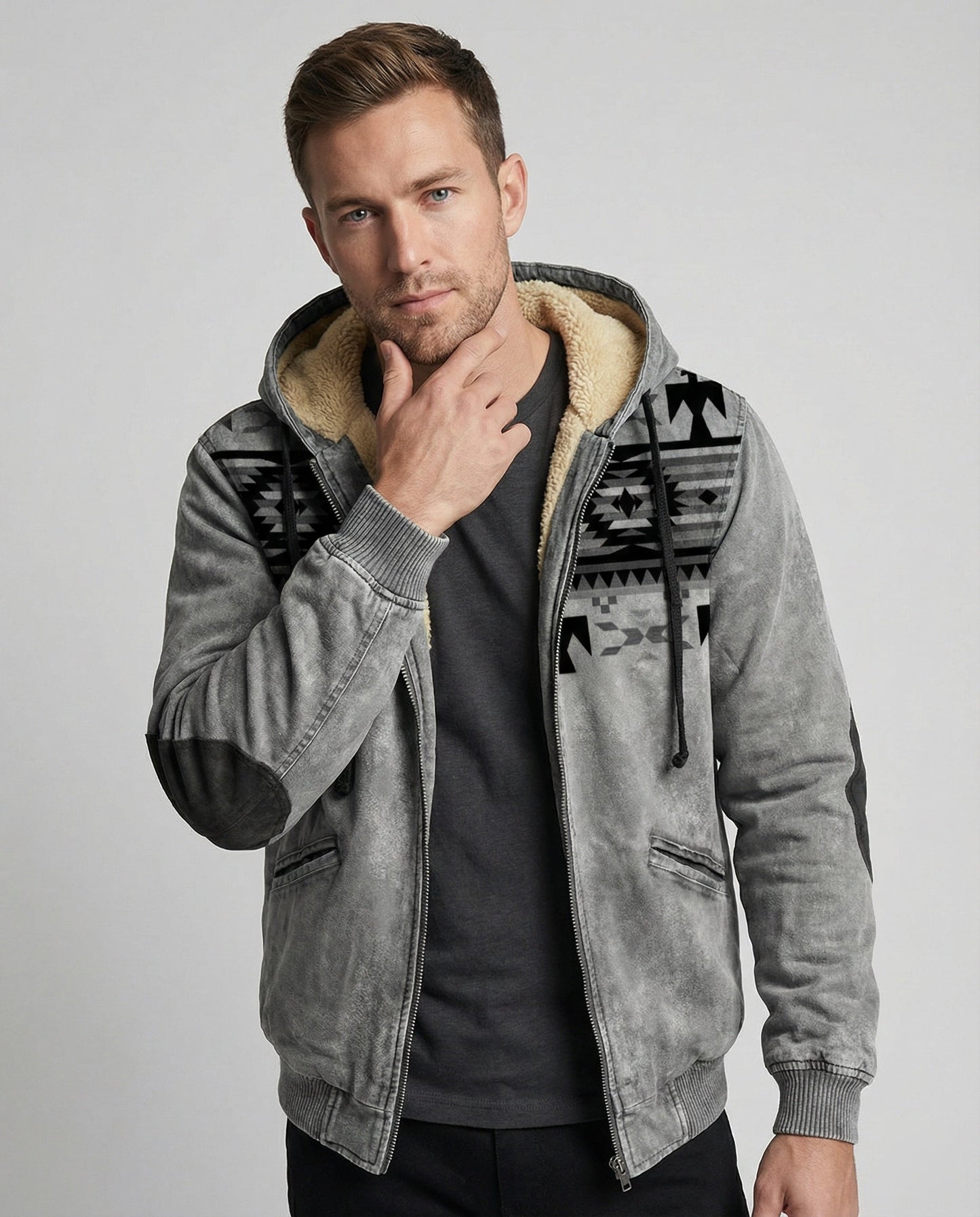 Herren Kapuzenjacke Tribal Print - Eveloria