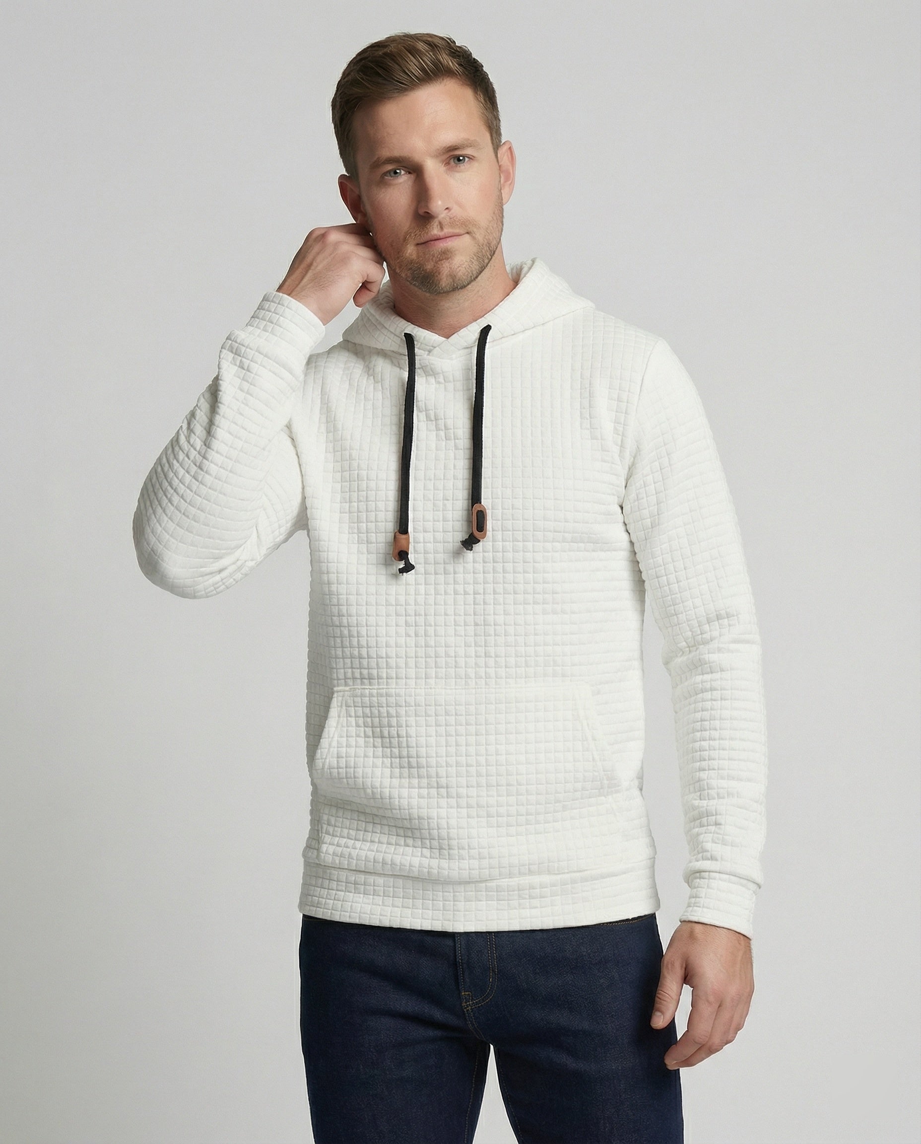 Herren Hoodie Lässig Baumwolle Grau - Eveloria