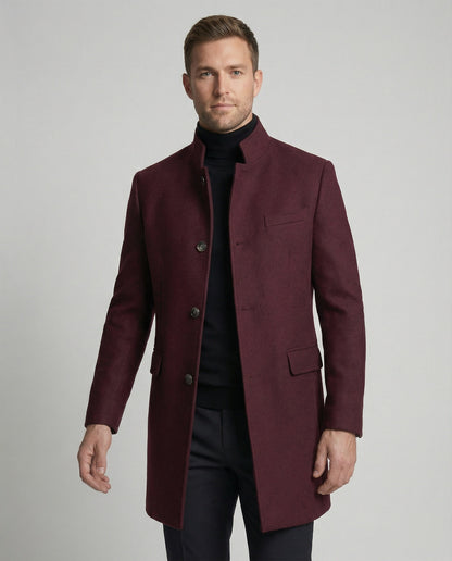 Herren Mantel Warm Daunenfüllung Schwarz - Eveloria