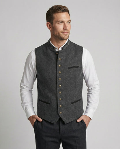 Graue Trachtenweste Elegantes Design - Eveloria