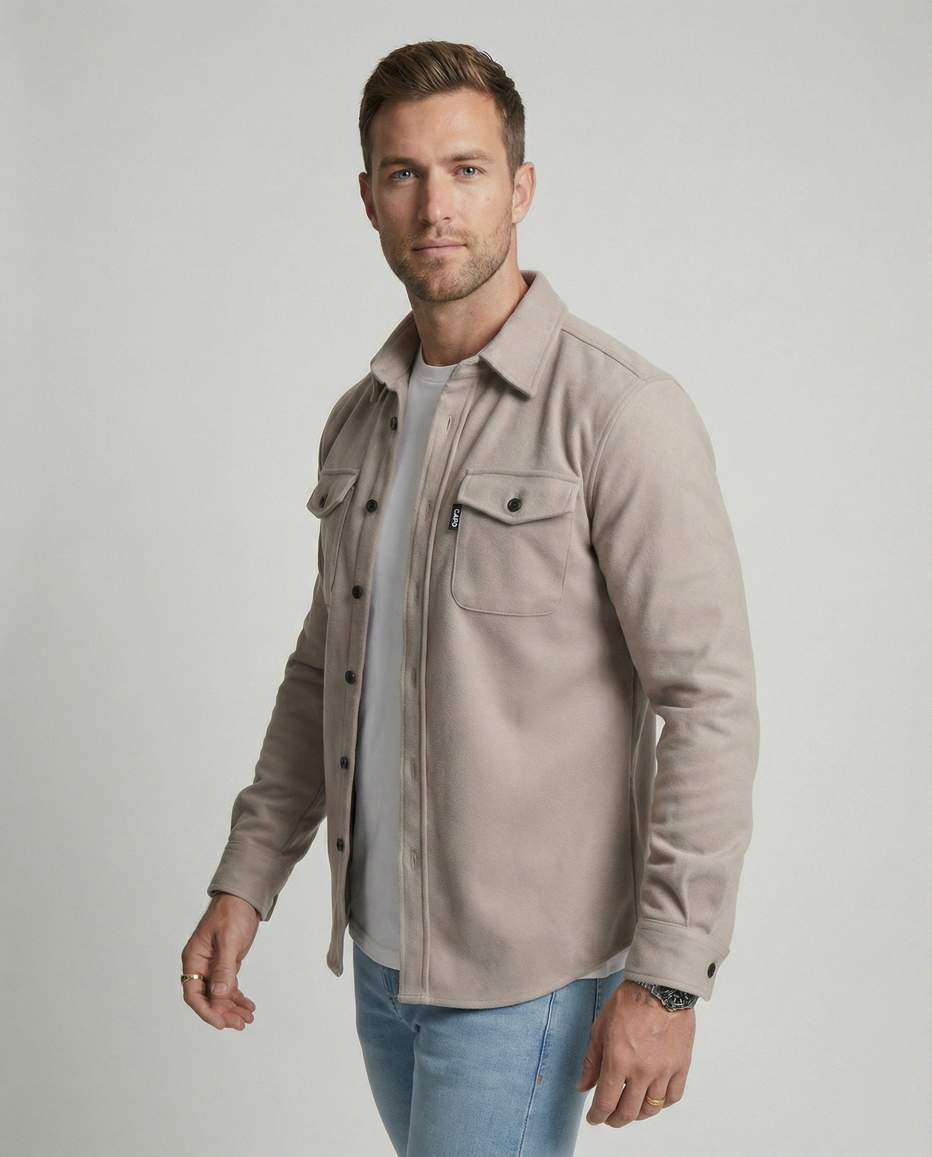 Herren Herbsthemd Baumwolle Braun - Eveloria