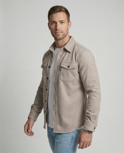 Herren Herbsthemd Baumwolle Braun - Eveloria