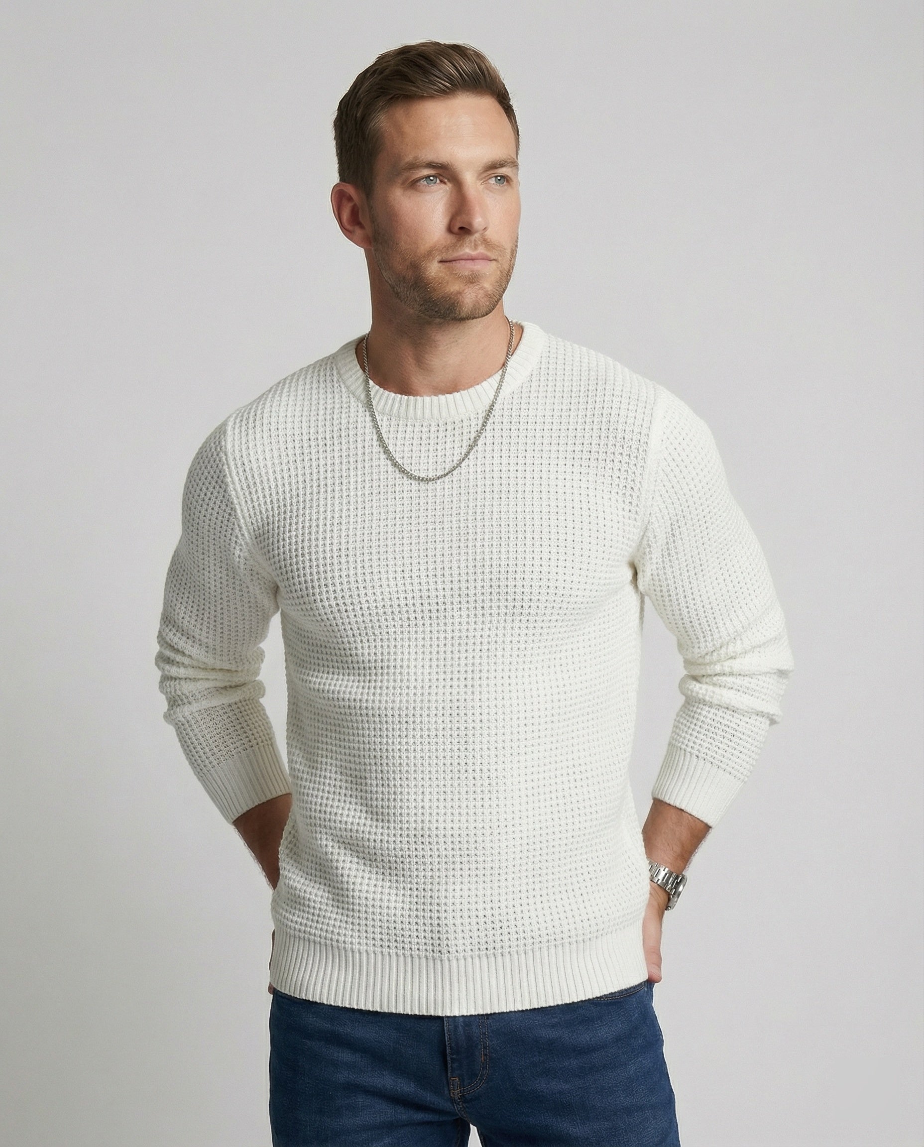Herren Strukturpullover Modern - Eveloria