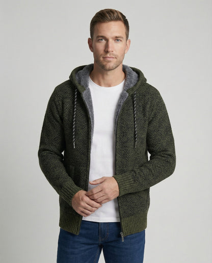 Herren Herbststrickjacke mit Kapuze - Eveloria