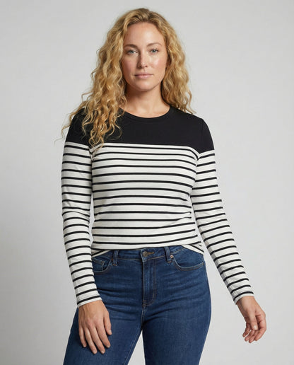 Eveloria Damen Gestreeptes Shirt Leicht Baumwolle