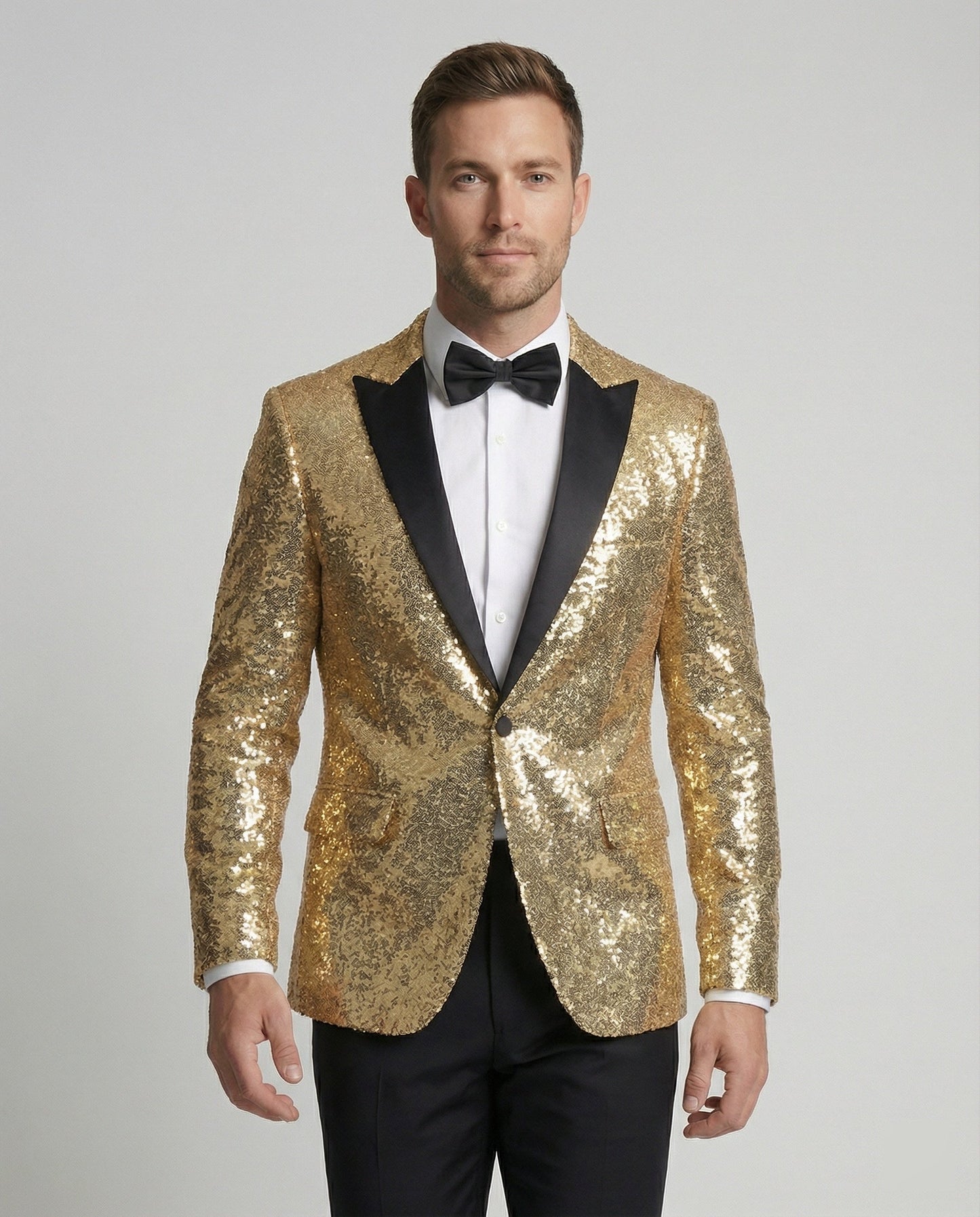 Eveloria Herren Blazer Pailletten Glänzend - Eveloria