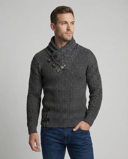 Herren Asymmetrischer Strickpullover - Eveloria
