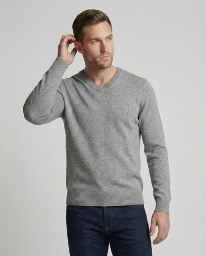 Damen V-Ausschnitt Pullover Baumwoll Schwarz - Eveloria