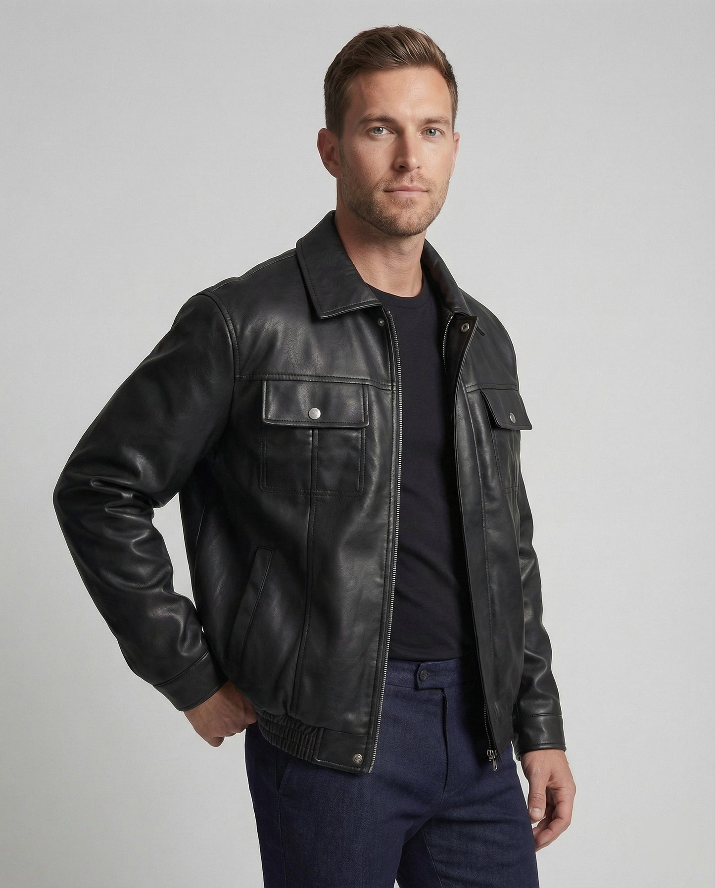 Herren Kunstlederjacke