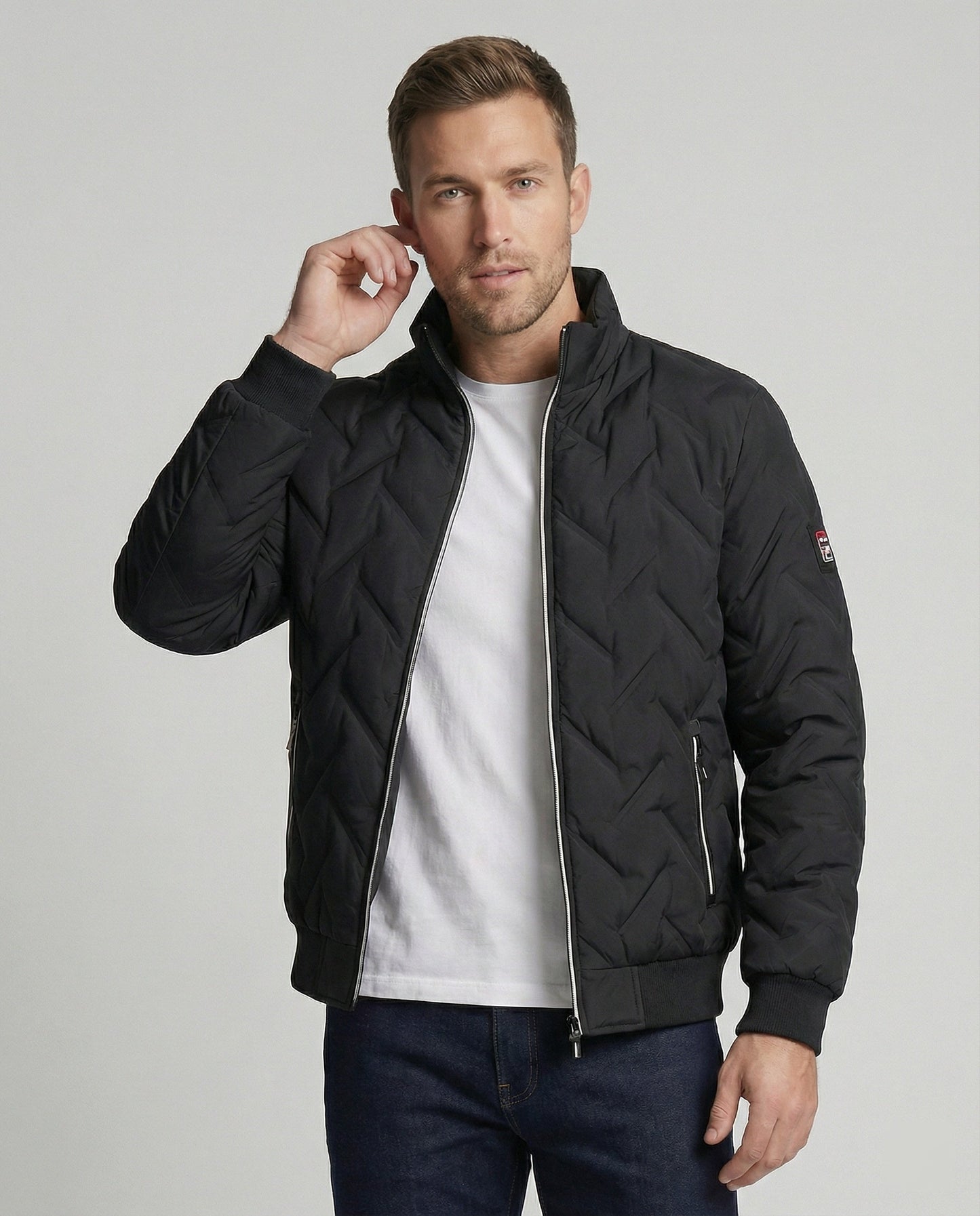 Herren Winterjacke Wattierte Isolierte Schwarz - Eveloria