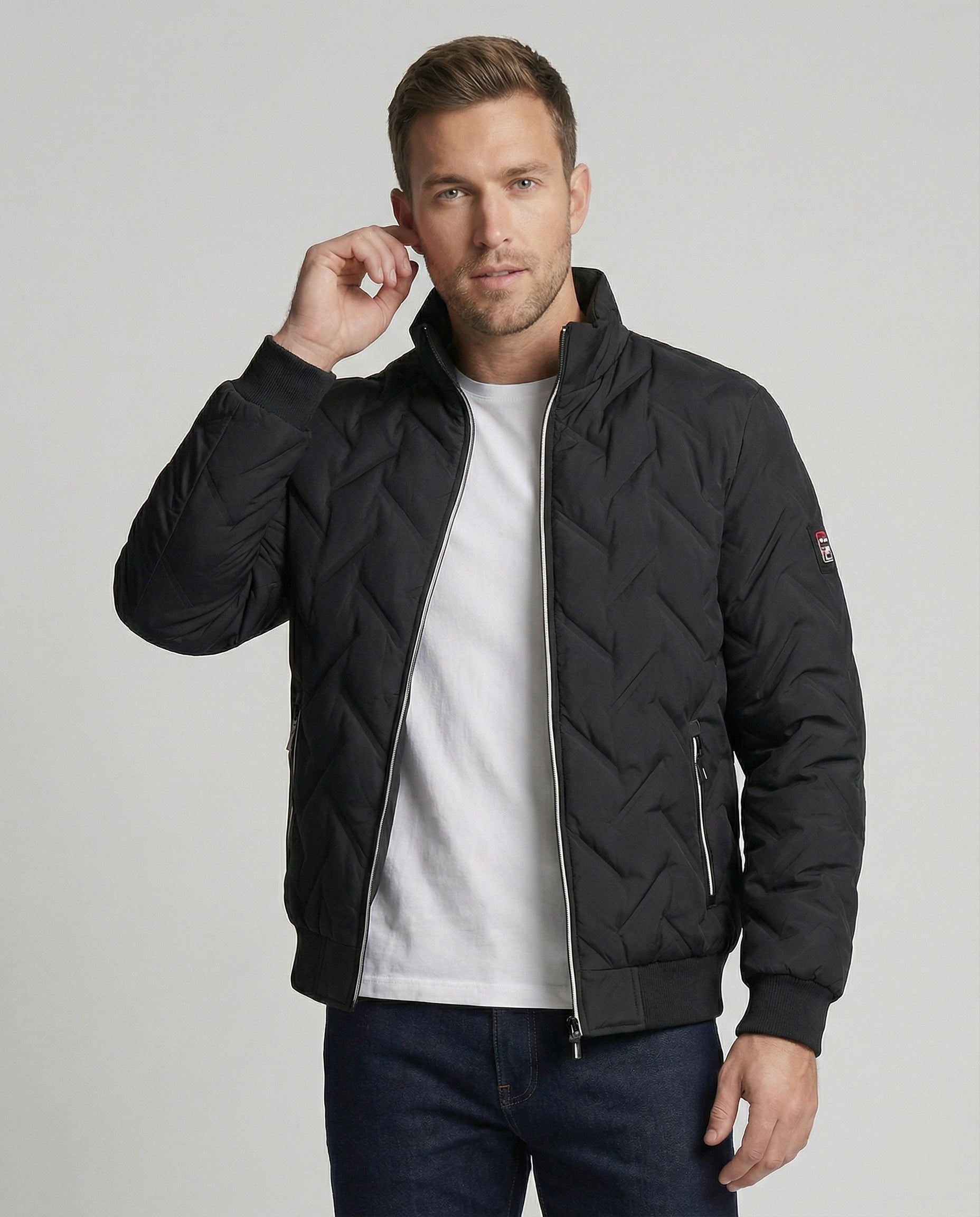 Herren Winterjacke Wattierte Isolierte Schwarz - Eveloria