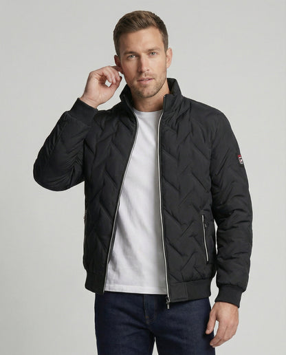 Herren Winterjacke Wattierte Isolierte Schwarz - Eveloria
