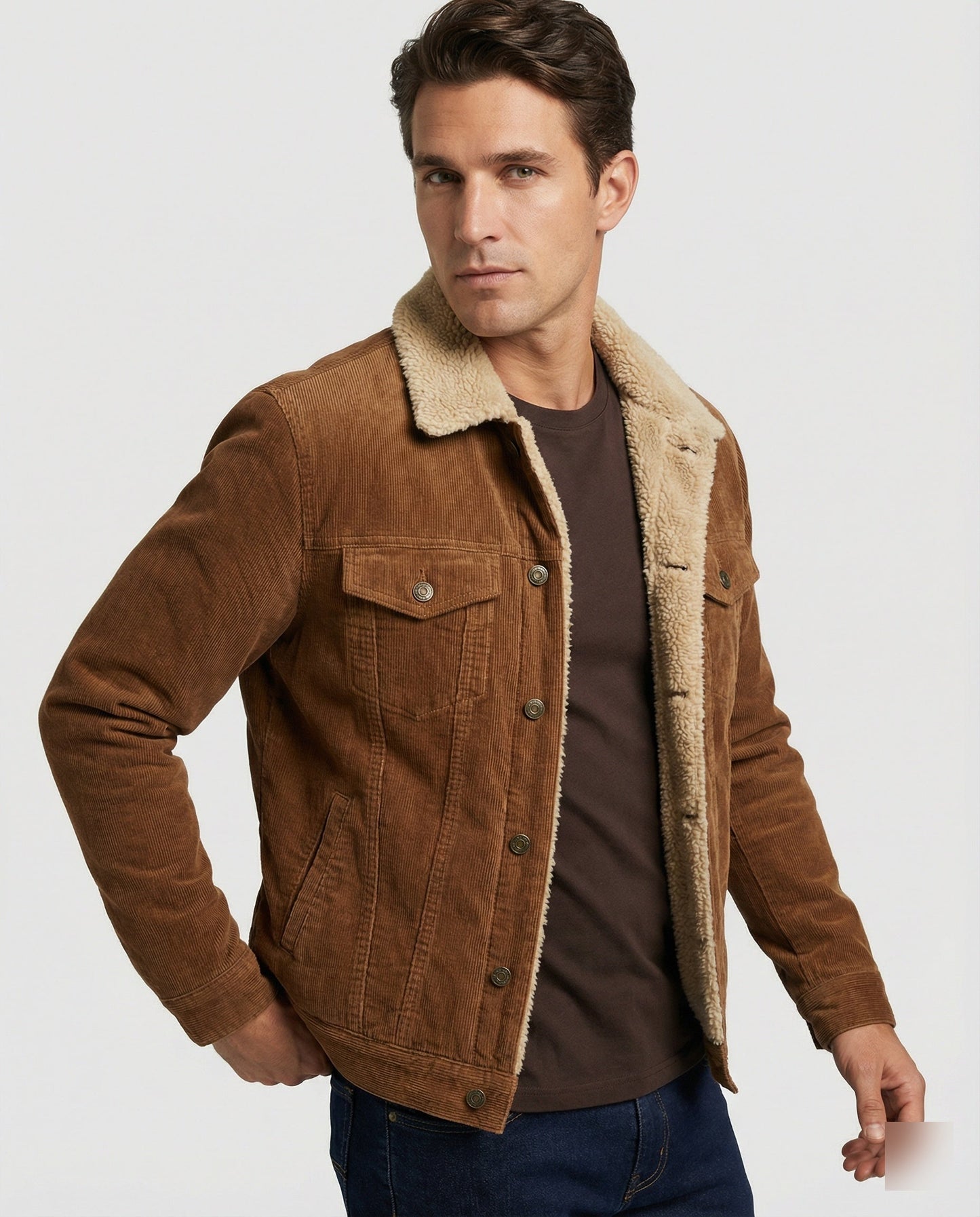 Herren Cordjacke Elegant Braun - Eveloria